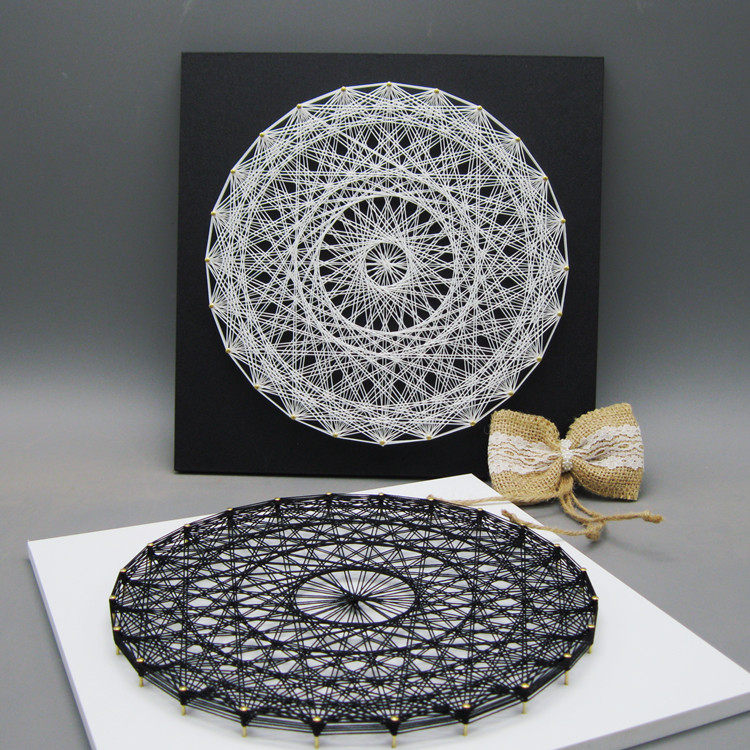 包 手工diy钉子毛线绕线装饰画 去购买 羽毛画的寓意是幸福快乐的意思