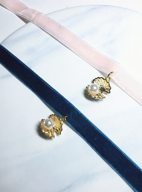 vintage 流光岁月 金丝带 碎金时光球 项圈 choker