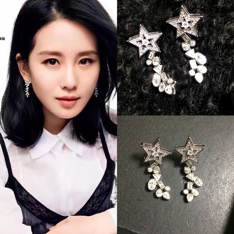 立体长耳钉时尚女无耳洞耳夹包邮 去购买 dnqueen网红同款黑蝴蝶结珍