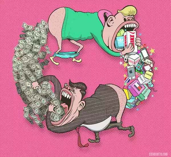 主要表现人类承受的各种压力以及对现实的讽刺,包括工作,消费,社交