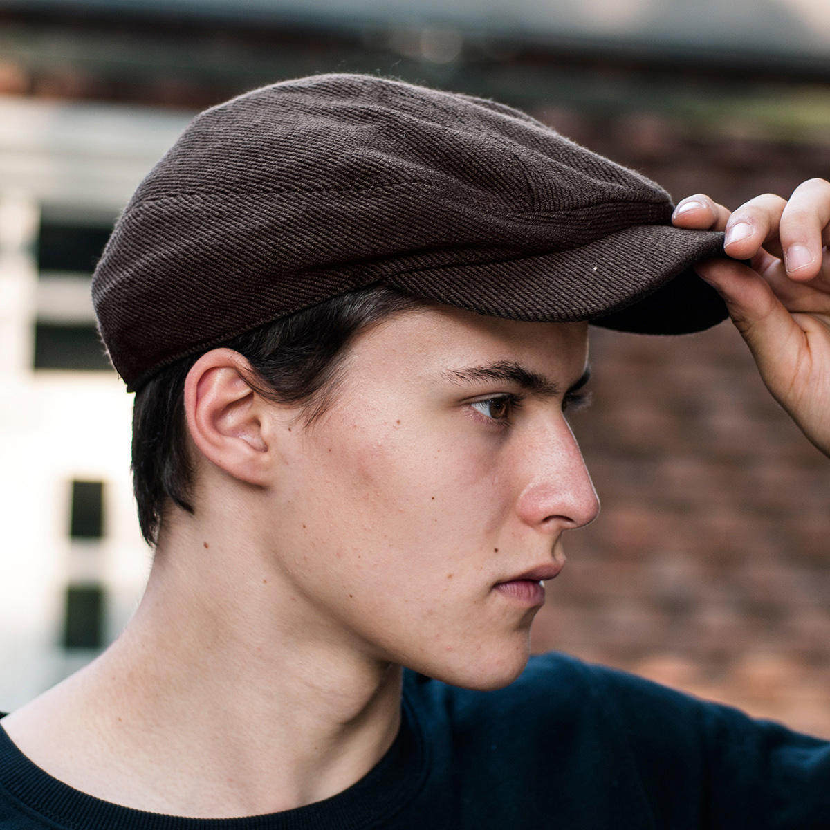 kon 新款男士贝雷帽时尚休闲潮男平顶帽短檐