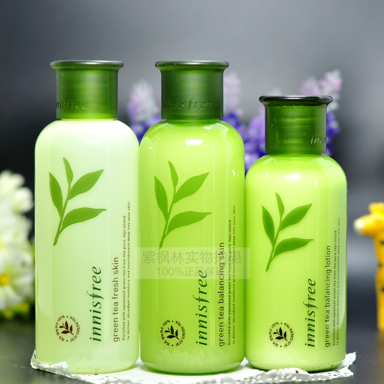 韩国化妆品绿色瓶子图片