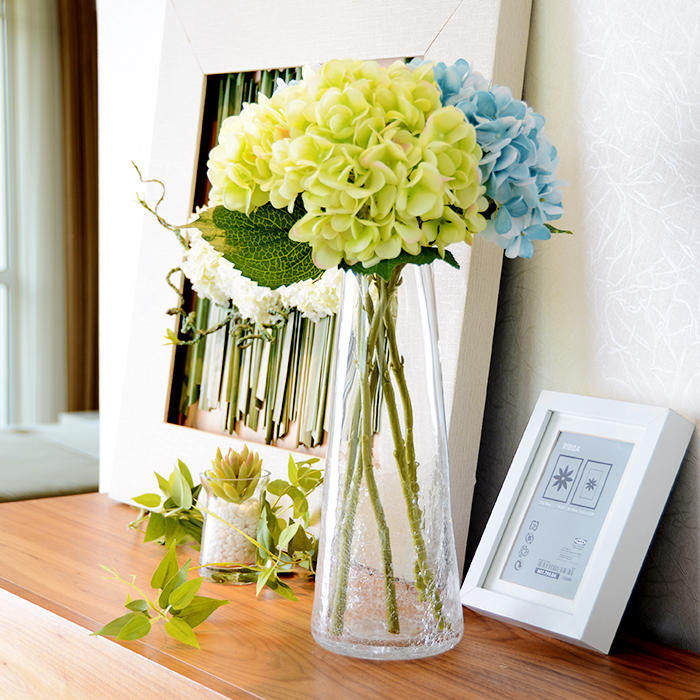 创意冰裂纹花瓶玻璃透明客厅欧式摆件大号简约家居装饰水培富贵竹