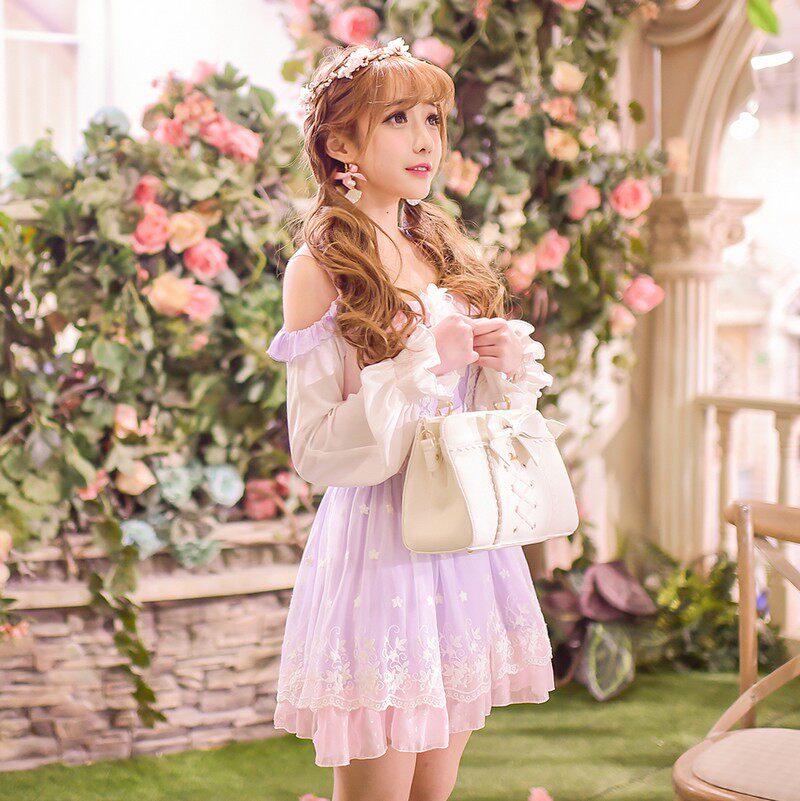 糖果雨2016季新款女装日系甜美修身蕾丝雪纺中