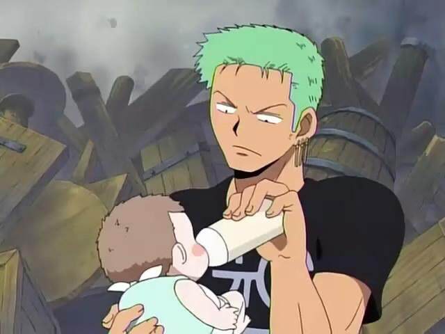 硬汉也柔情!三刀流带娃法,海贼王中索隆暖爆了