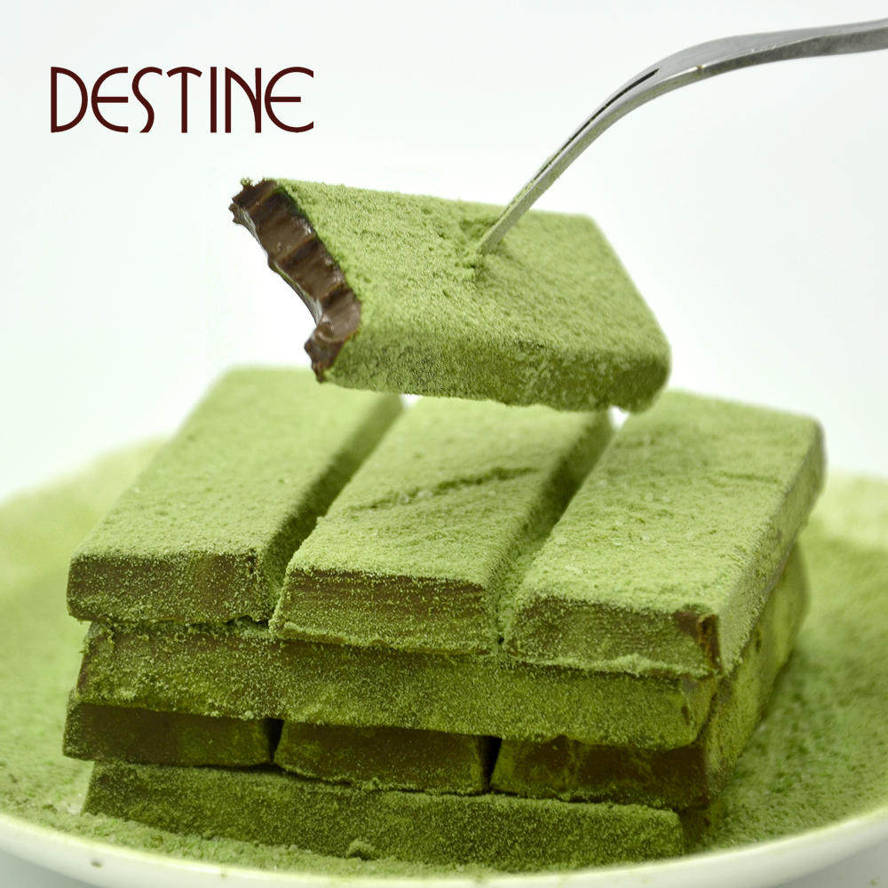 destine德斯蒂特拉伏勒抹茶生巧克力纯可可脂手工黑松露型零食品