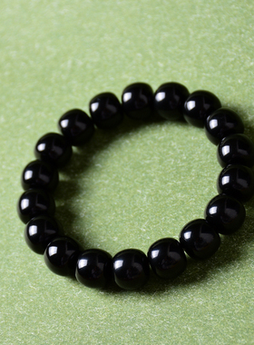 漠客和田玉 特细蓝调青海青老型珠子手串 口径14-13mm