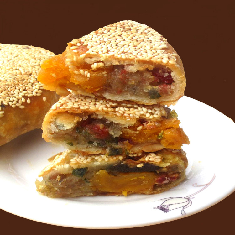 温州特产潮式手工苍南桥墩月饼芝麻蛋黄鲜肉五仁中秋大月饼礼盒