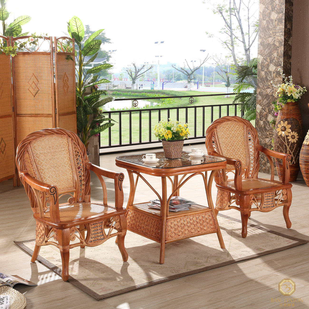 印尼进口天然真藤椅三件套茶几户外室外桌椅阳台藤条椅组合包邮