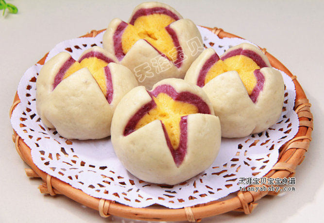 龙升源烘培教程(51)—三色传统开花馒头
