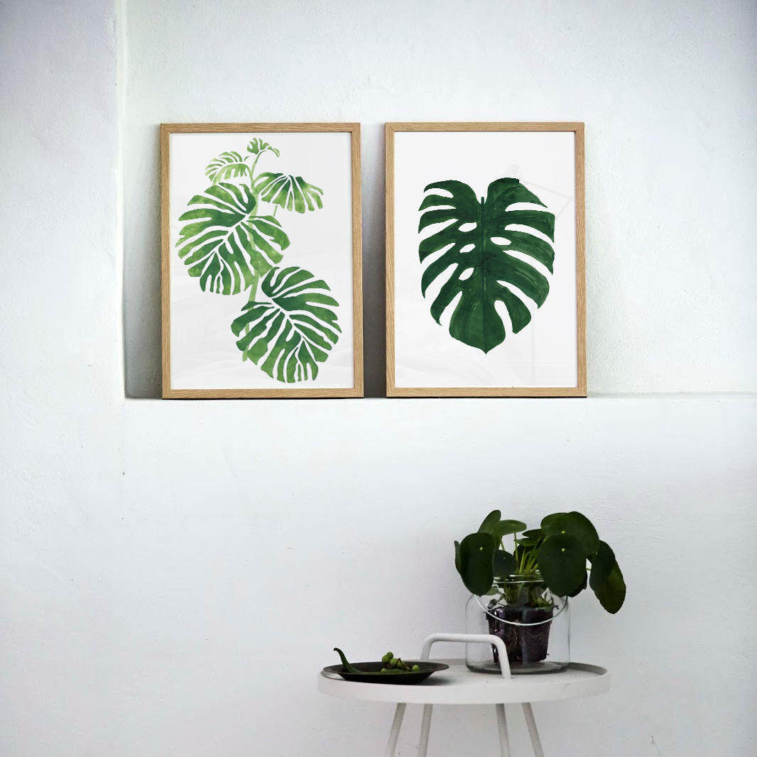 绿植 现代简约客厅装饰画小清新创意挂画卧室牀头组合画壁画墙画