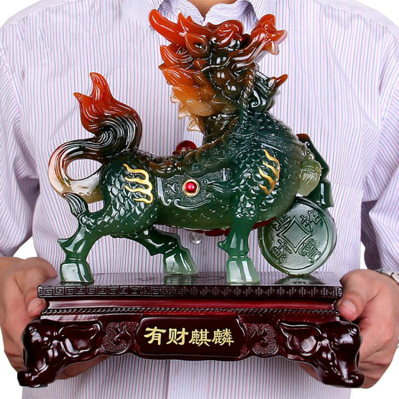 招财镇宅送子麒麟,家居风水吉祥物摆设装饰品