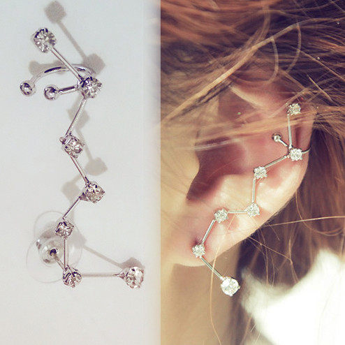 个性左耳单只耳环耳钉女气质韩国时尚夸张日韩饰品韩版百搭甜美