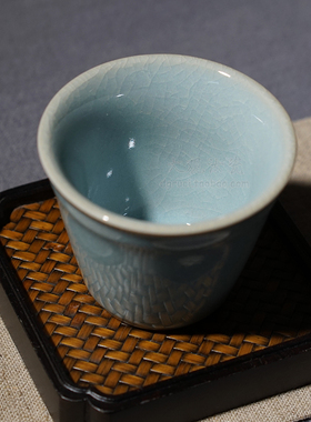 汝州原产地大观汝瓷茶具 菊花杯一级品朱家汝窑 玛瑙入釉非化学釉