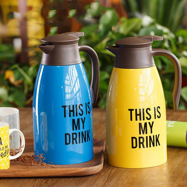 光合盛世 炫彩保温壶 办公家用热水壶 304不锈钢开水壶 大容量2l