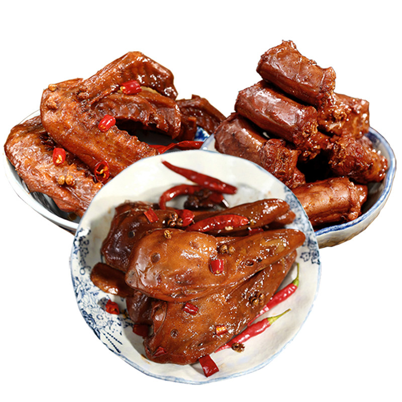 【念着你】香辣鸭脖鸭头鸭翅麻辣卤味休闲零食