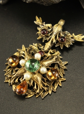 giovanni torlonia美国进口全新闪亮复古首饰狮子徽章中性胸针