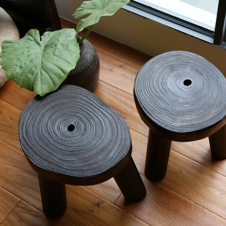 包邮 特价烧桐木实木小圆凳 矮凳三脚凳换鞋凳洗衣凳小板凳盆栽架