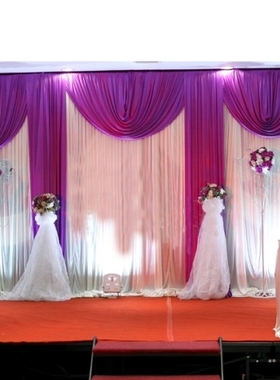 玻璃纱装饰纱布婚庆背景纱幔楼梯水晶纱雪纱结婚房布置彩料超值