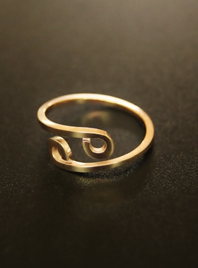 00       虞美人配饰   发布了  巨蟹座戒指玫瑰开口调节彩金指环配饰