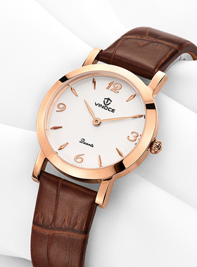 陈小春代言binger正品宾格手表时尚女表商务石英表超薄皮带墨薄女