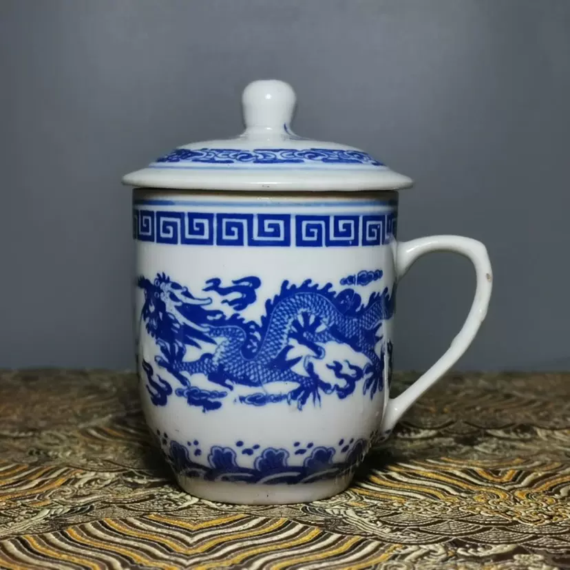 景德镇陶瓷茶具/光明瓷厂/老厂货/70年代青花通光玲珑/花芯咖啡杯-Taobao