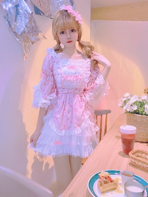 taobao agent Summer fresh brace for princess, dress, small princess costume, floral print