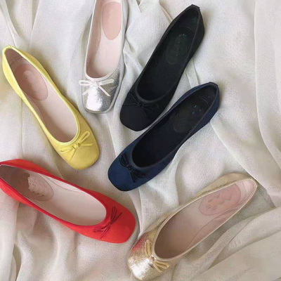 taobao agent Enjiu 2023 Spring New Products Neighbors Neighbors Elegant Foods Bow Super Light Rights Miss Miss Dance Shoes