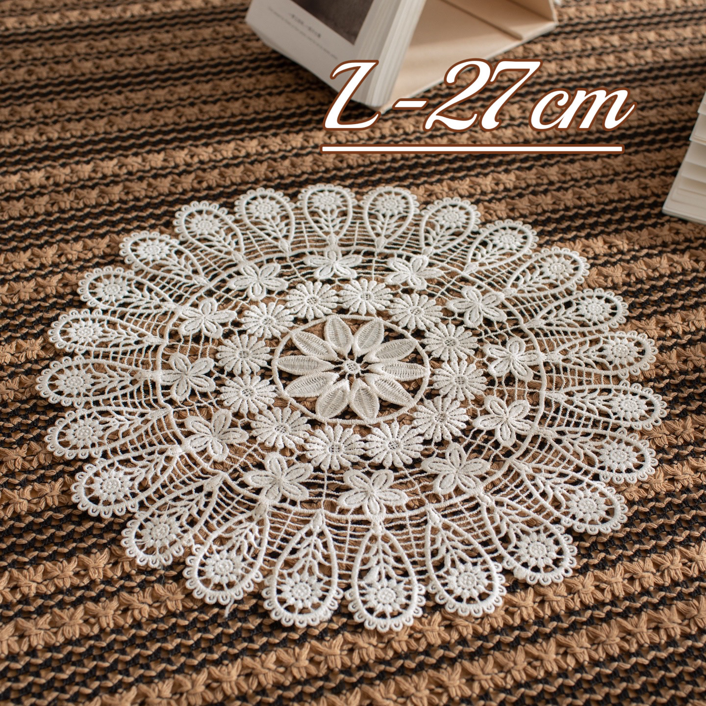 Beige Embroidered Lace Placemats