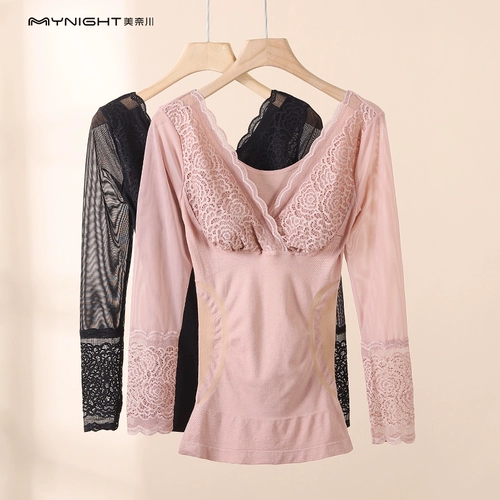 Осеннее тонкое нижнее белье, корректирующее белье, утягивающий пояс на талию, лонгслив, корректирующее боди