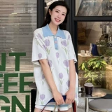 [M9] Дизайнерский бренд Ranyi London Tulip Цветок цветок вязаные шорты поло