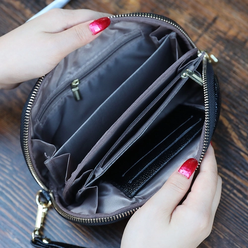 Бумажник, сумка через плечо, универсальный длинный кошелек, маленькая сумка клатч для матери, новая коллекция, из натуральной кожи