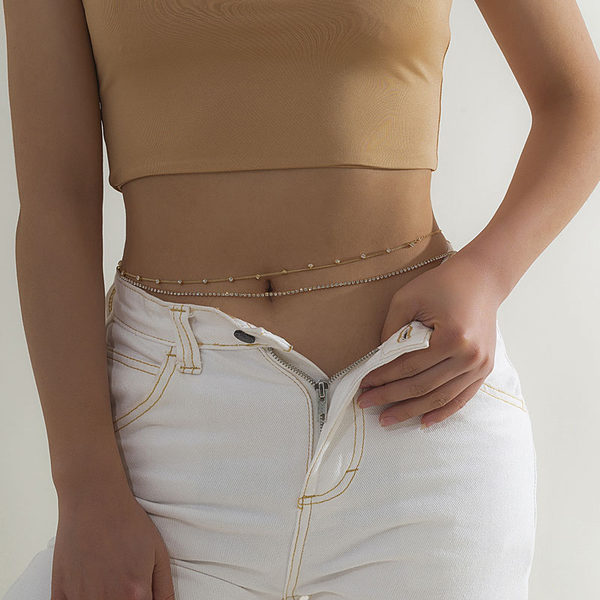 2 наборы алмаз цепь талия установите  2022 новый летний blingbling сексуальный Куча загар тело цепь