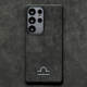 Textured Matte Black Minimalist Suede Microfiber Phone Case for Galaxy S25, S25+, and S25 Ultra