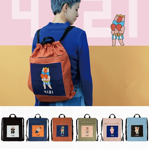 Рюкзак, брендовая сумка через плечо, универсальный мешочек для отдыха, на шнурках, в корейском стиле