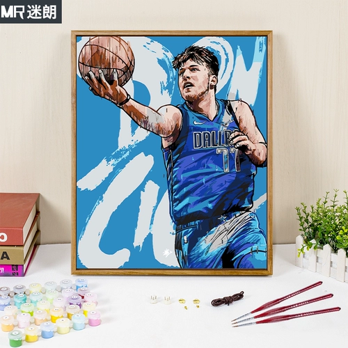 Живопись DIY Цифровая масляная живопись наполнение ручной звезды звезда NBA Dongcic Basketball Color Dired Made Gift Mif