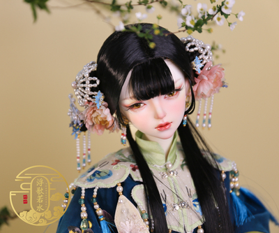 taobao agent BJD three -point ancient style of picking beads and drops (applicable to 21 ~ 22) red hot flower peony drop