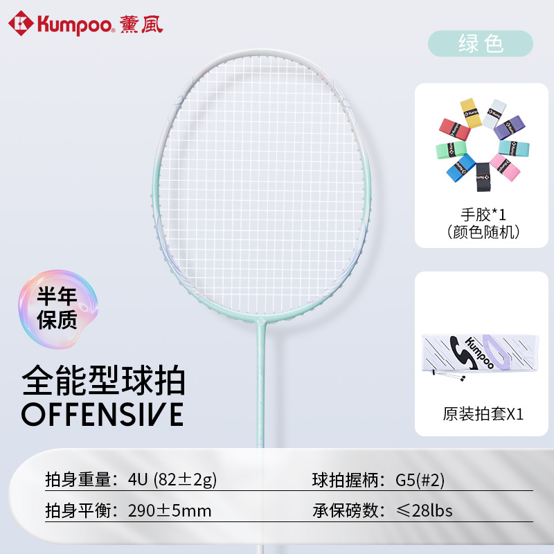 世界羽联认证器材商 Kumpoo 薰风 DS-202 羽毛球拍 双重优惠折后￥48包邮 赠手胶+羽线+拍套 多款可选 淘金币可抵扣￥9.65