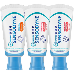 舒适达护釉健换牙期特护儿童牙膏薄荷草莓*2