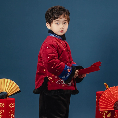 Зимнее детское ханьфу для мальчиков, одежда для мальчика, коллекция 2022, китайский стиль, детская одежда
