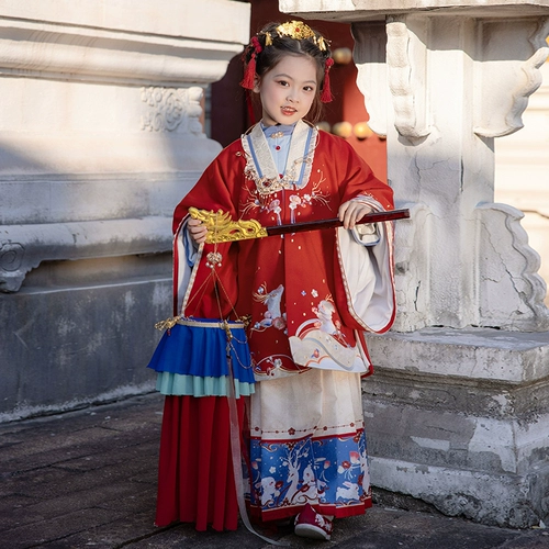Banner Platinum Hanfu Girls Girls Winter Kids's Новый год.