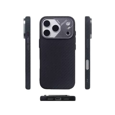Carbon Fiber Texture Camera Housing iPhone Case for iPhone 17, 16, 15, 14 and 13