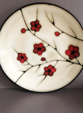 家用面碗汤碗 出口餐具 白玉兰手绘拉面碗 窑变釉下彩爆款 包邮