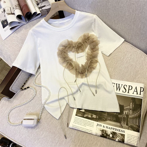 Tide, летняя сексуальная футболка с коротким рукавом с бантиком, по фигуре