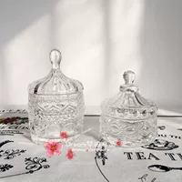 [[梦田良品]复古浮雕珠点玻璃收纳罐/首饰罐]