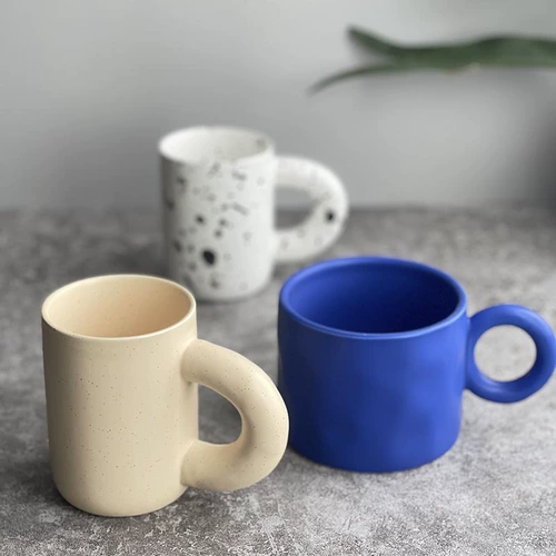 Claine Blue Ceramics Mark Cup Nordic Ins Wind Coffee Cufe Swarm Slayer Creative Splash Milk Cup
