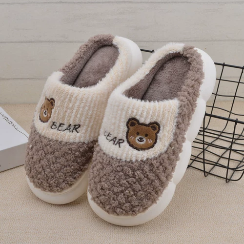 Мультяшные детские демисезонные милые тапочки для мальчиков на платформе, с медвежатами, подходит для подростков