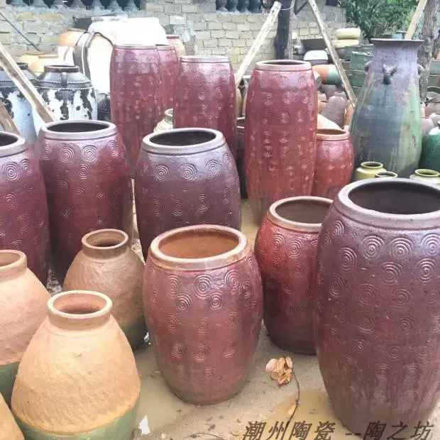 潮州陶瓷陶之坊落地花瓶荷口双龙浮金福禄寿牡丹花鸟48寸1厘米