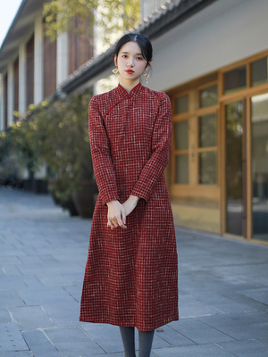 taobao agent Retro red elegant cheongsam, dress