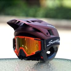 велошлем 山地车越野am半盔速降赛车超轻自行车成人骑行头盔竞赛全地形3/4